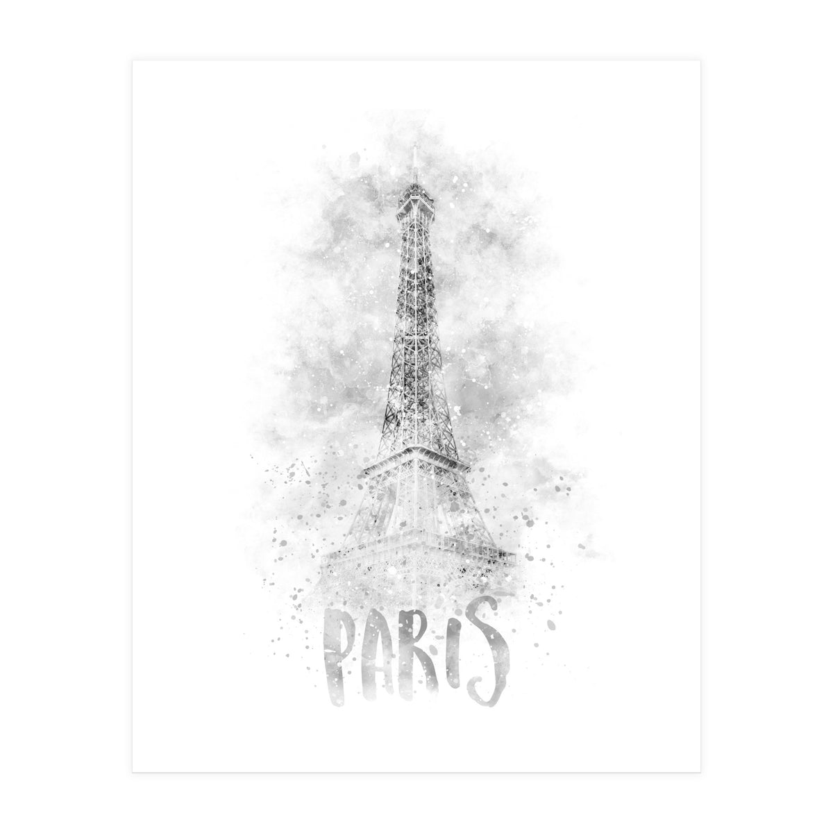 Monochrome Art EIFFEL TOWER | watercolor (Print Only)