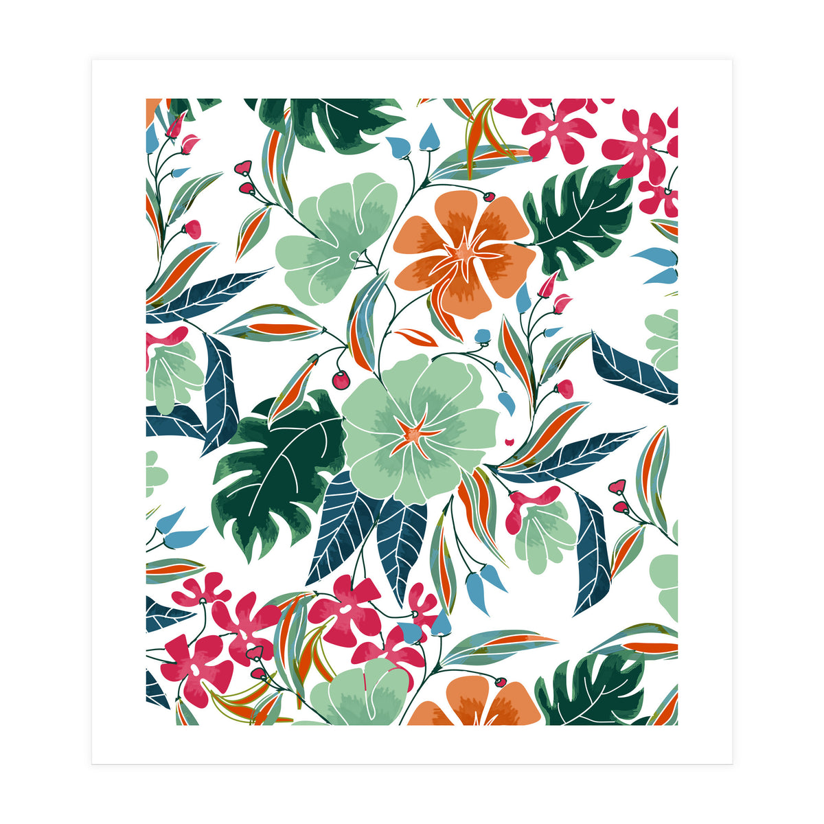 Minty + Rust Floral (Print Only)