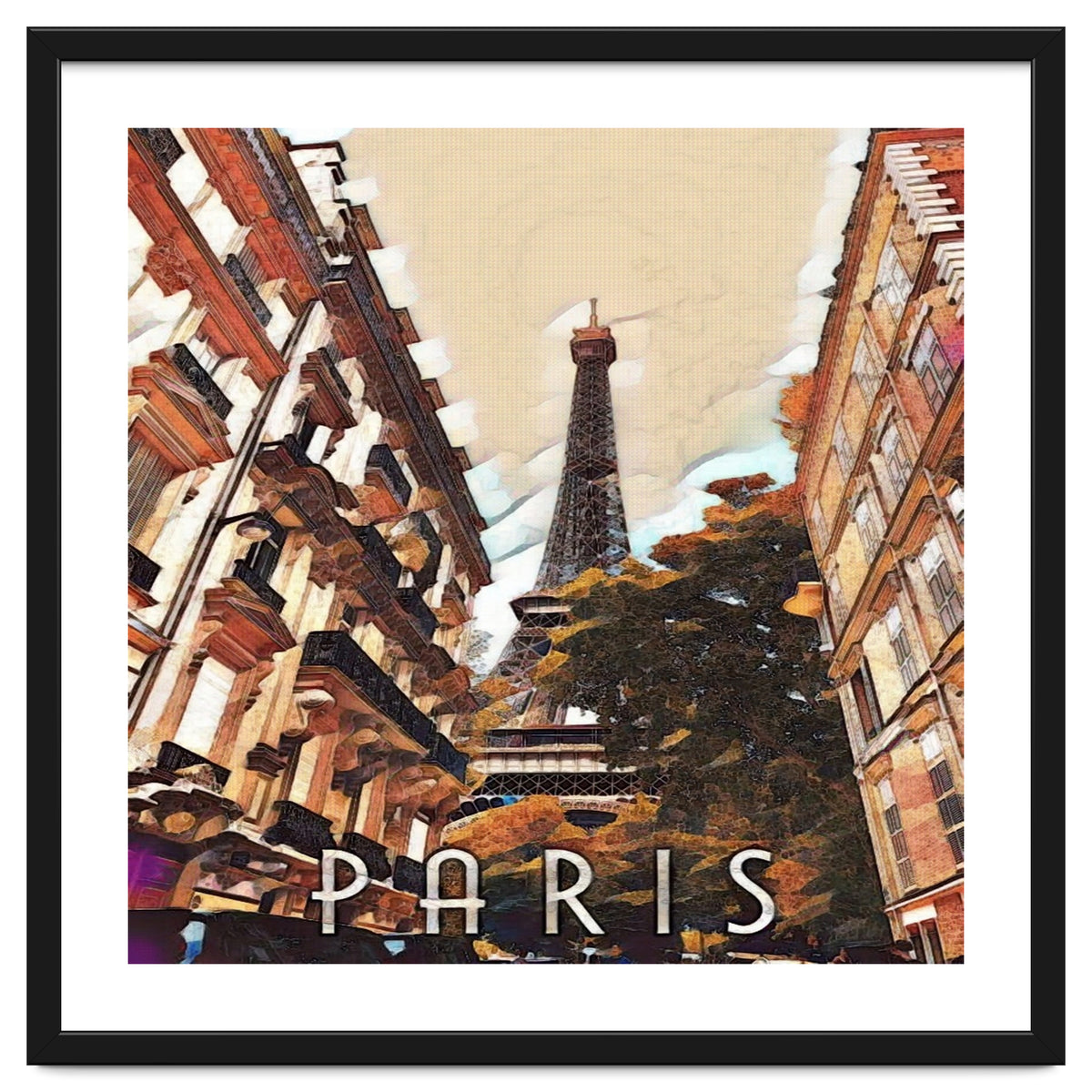 Paris, Eiffel tower street view.