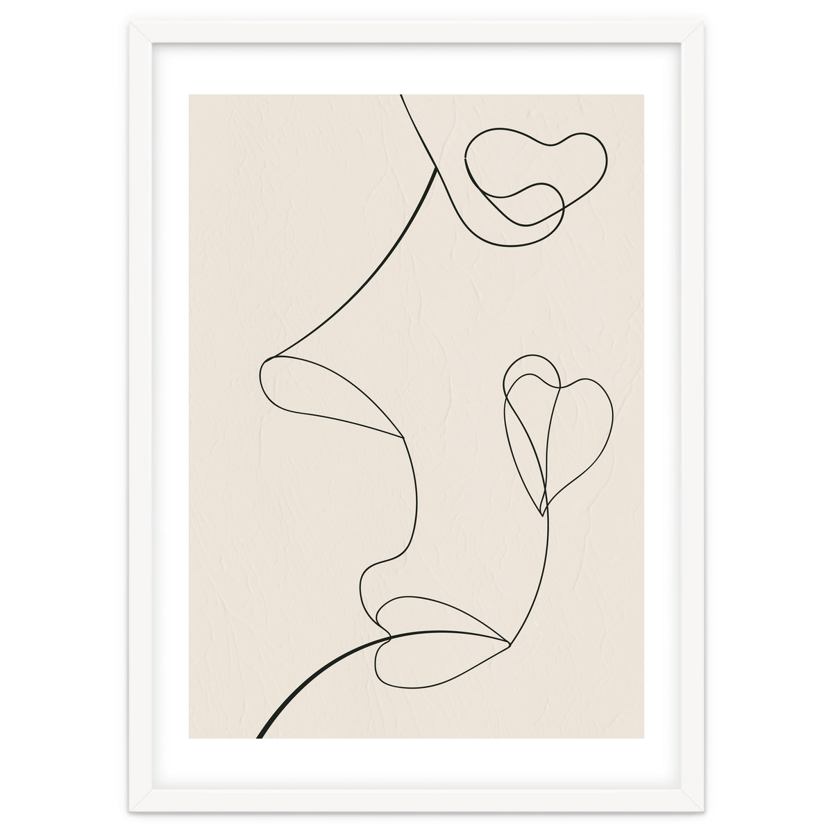 Continuous Line Art Face Drawing Floral Shapes
