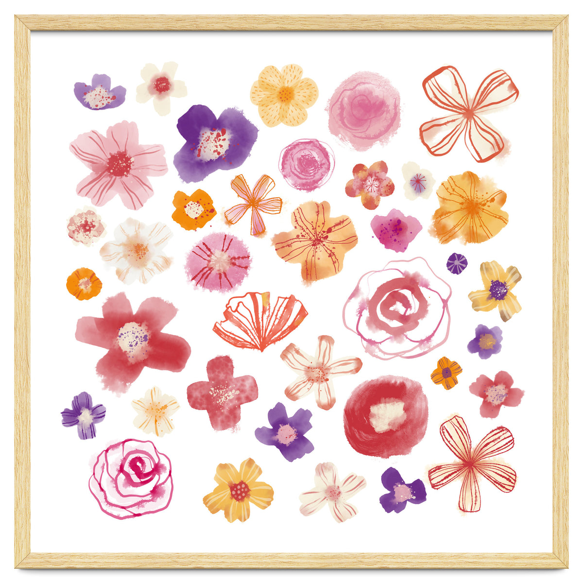 Fresh Watercolor Wildflowers