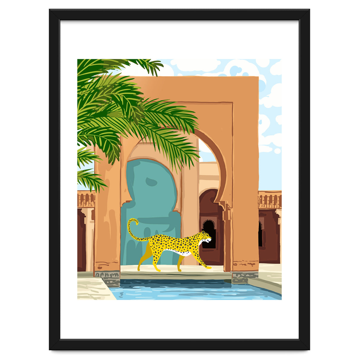 Cheetah under the Moroccan arch