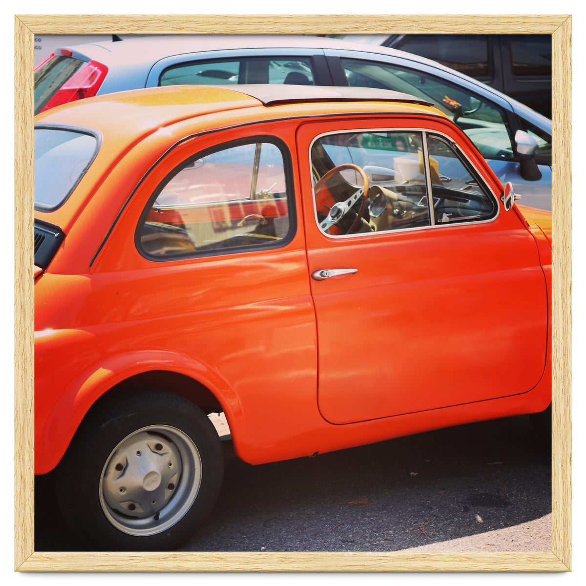 Classic orange Fiat 500