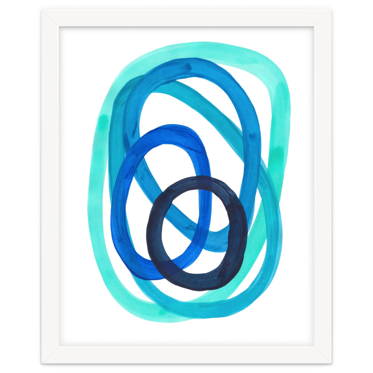 Marine Blues Blue Teal Turquoise Navy Blue Nesting Circles