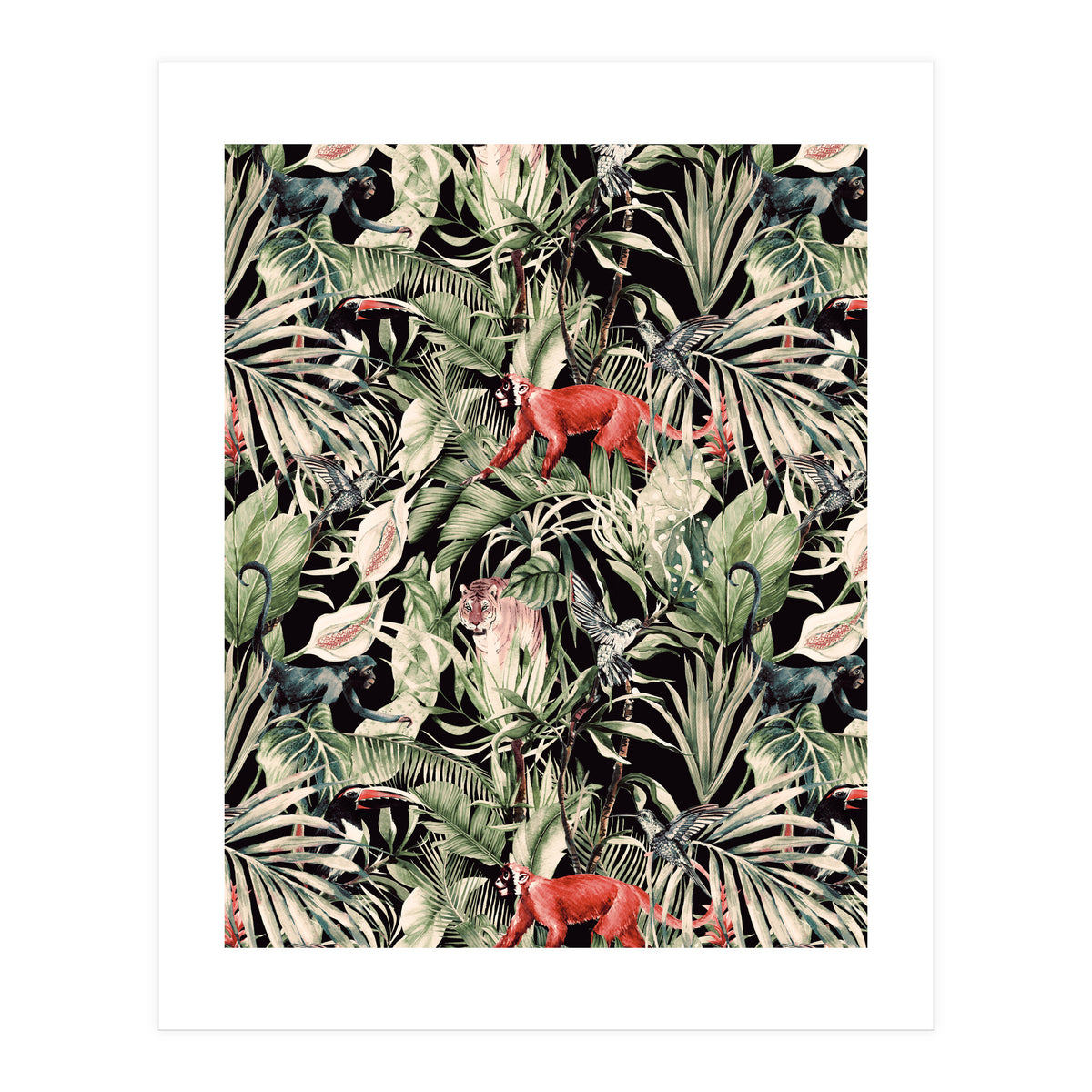 Animals In The Dark Of The Jungle (Print Only)