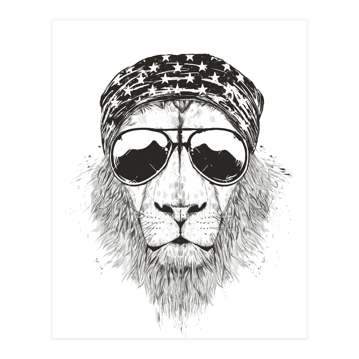 Wild Lion (bw) (Print Only)
