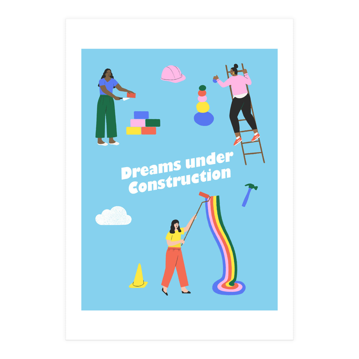 Dreams Under Construction Blue (Print Only)