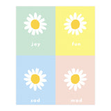 emotions - colorful - pop flower - joy - mad- sad - fun (Print Only) thumbnail