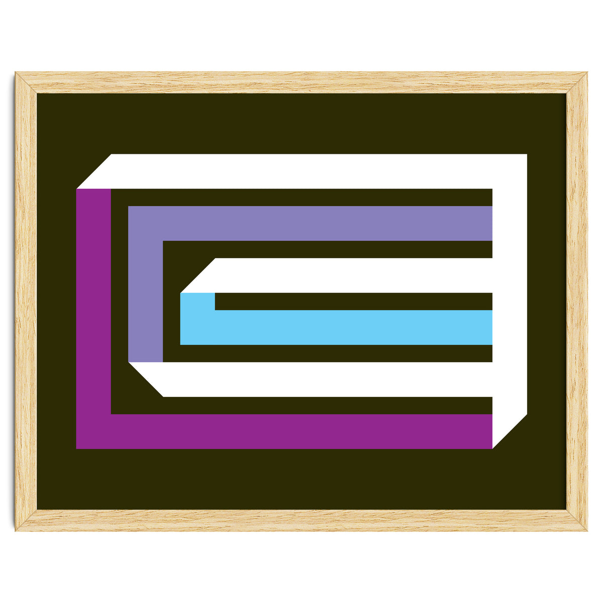 Geometric Shapes No. 35 -  brown, blue & lilac