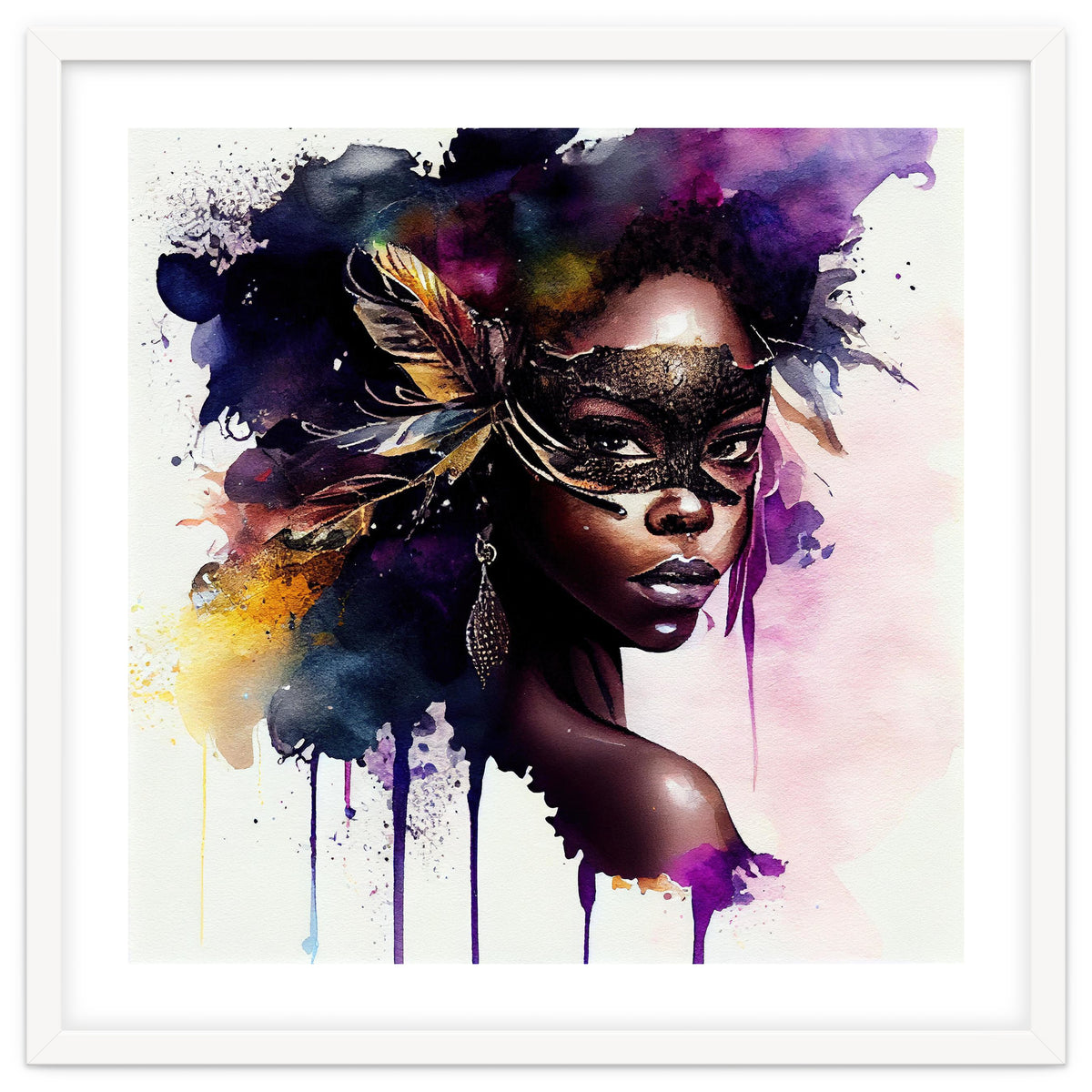 Watercolor Carnival Woman #4