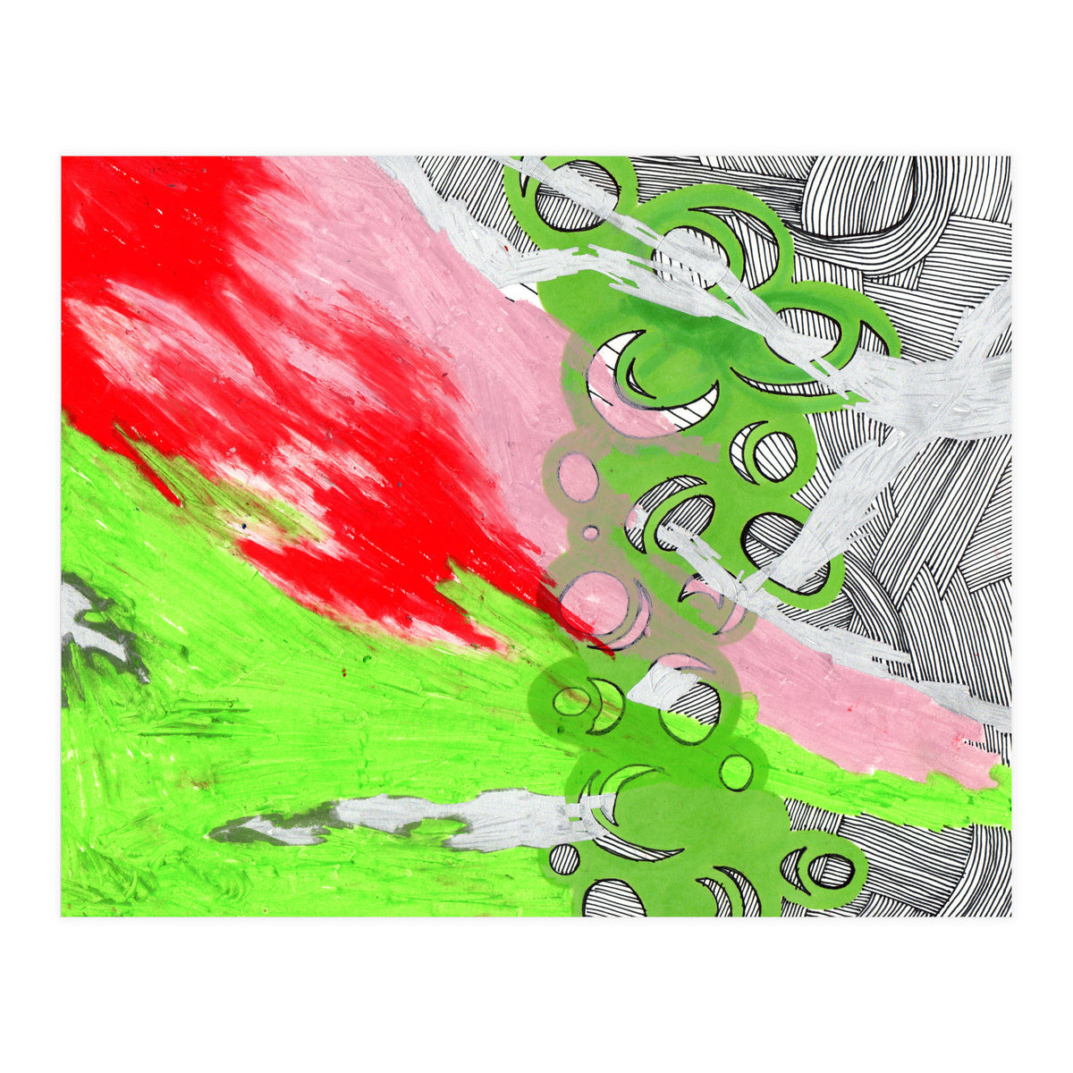Green and Pink Spill (Print Only)