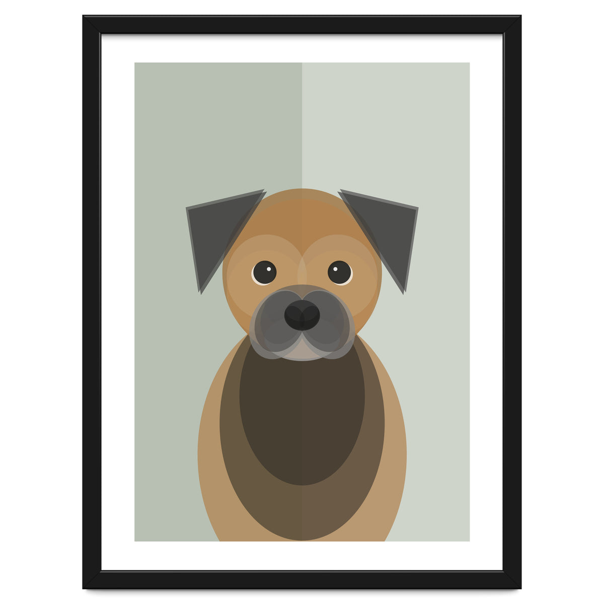 Mid Century Geometric Border Terrier Dog