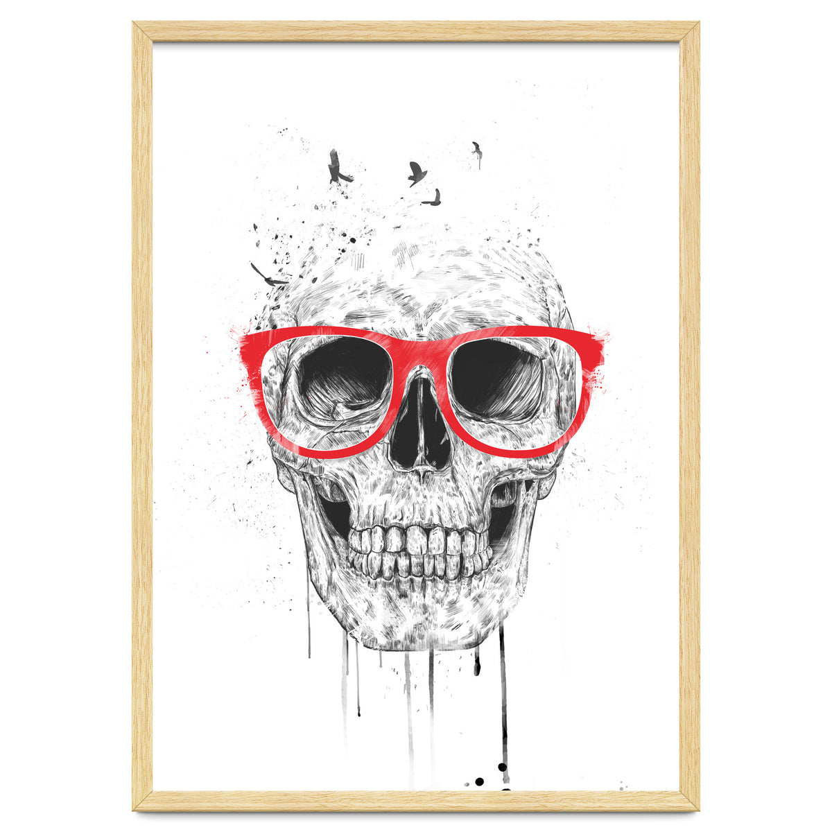 Skull With Red Glasses