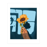 Sunflower Still Life | Flower Hand Painting | Sunny Day Shadow Hope Optimism Positivity Good Vibes (Print Only) thumbnail
