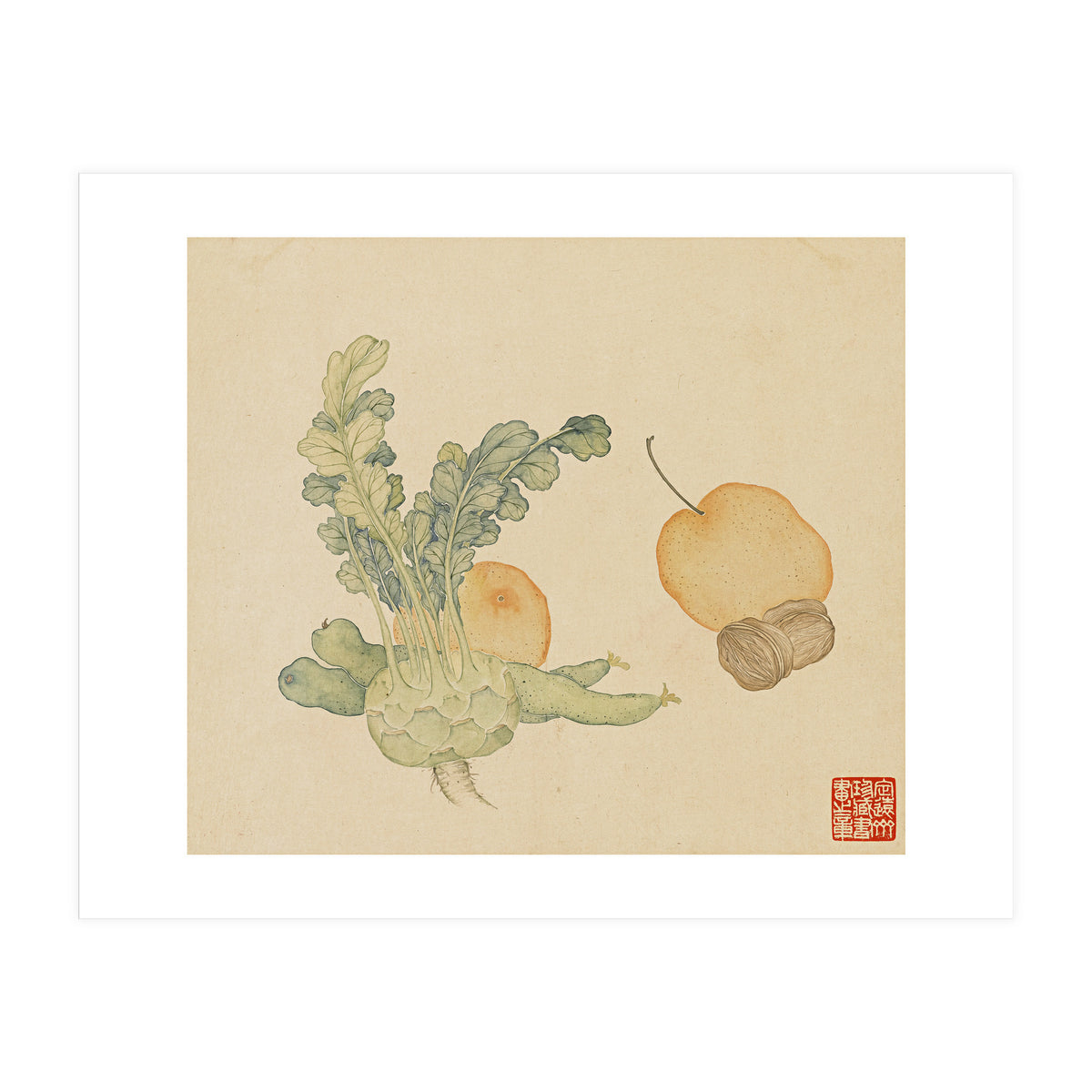 Wang Chengpi ~flowers And Vegetables, Vegetables, Fruits, Epiphyllum, Pears, Peppers (Print Only)