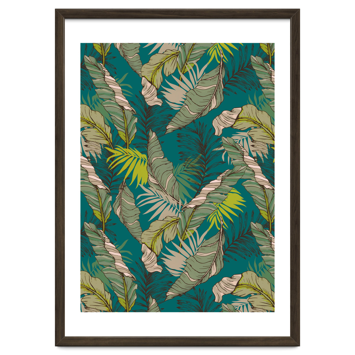 Drawing of wild tropical jungle