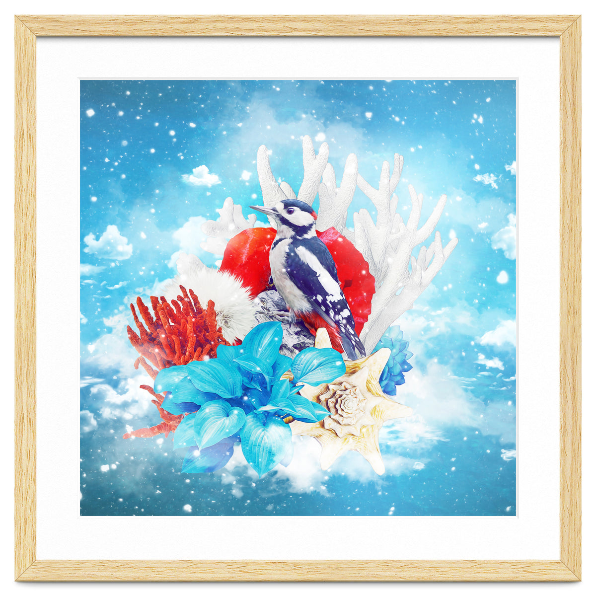 Floral Woodpecker In Winter