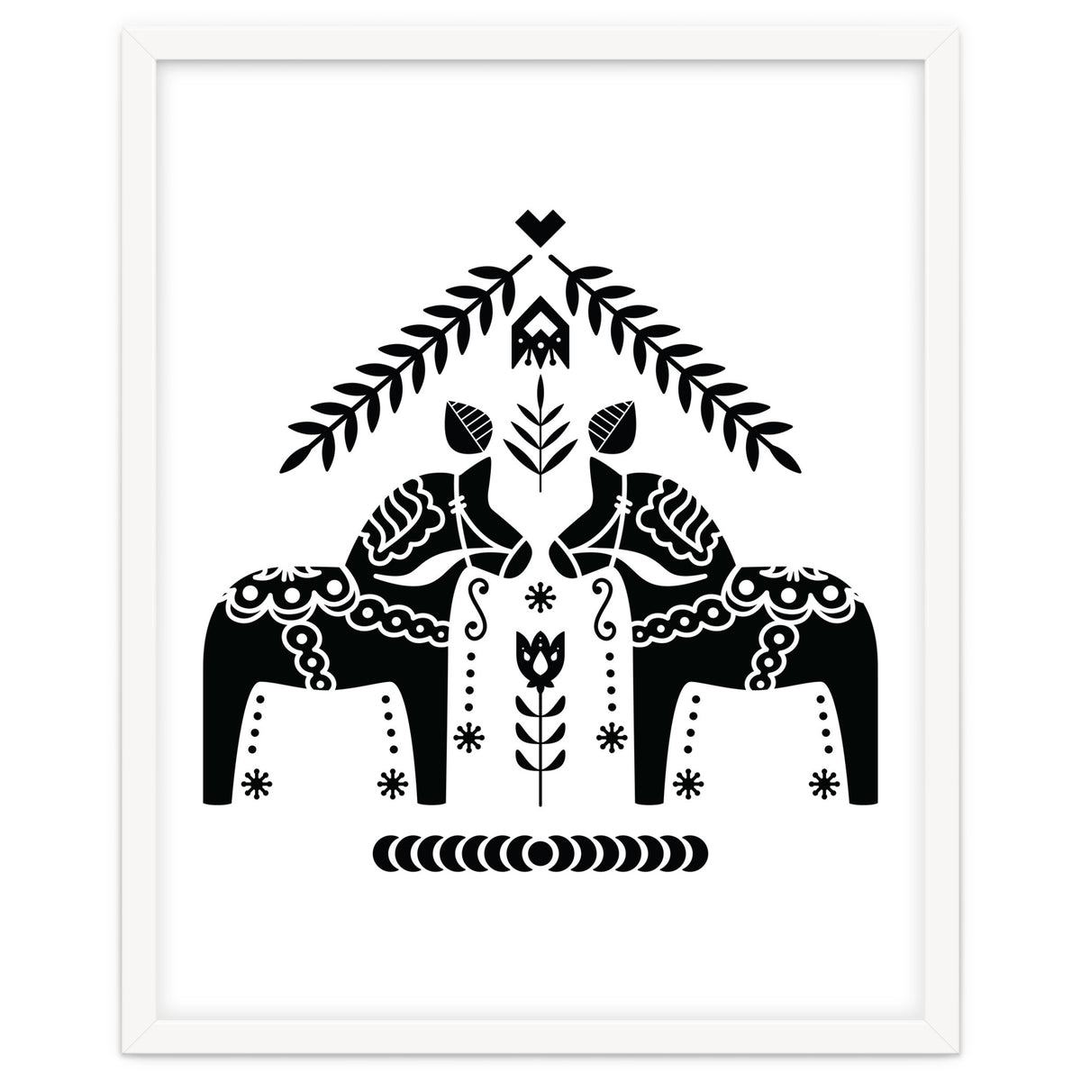 Swedish Dala Horse Folk Pattern