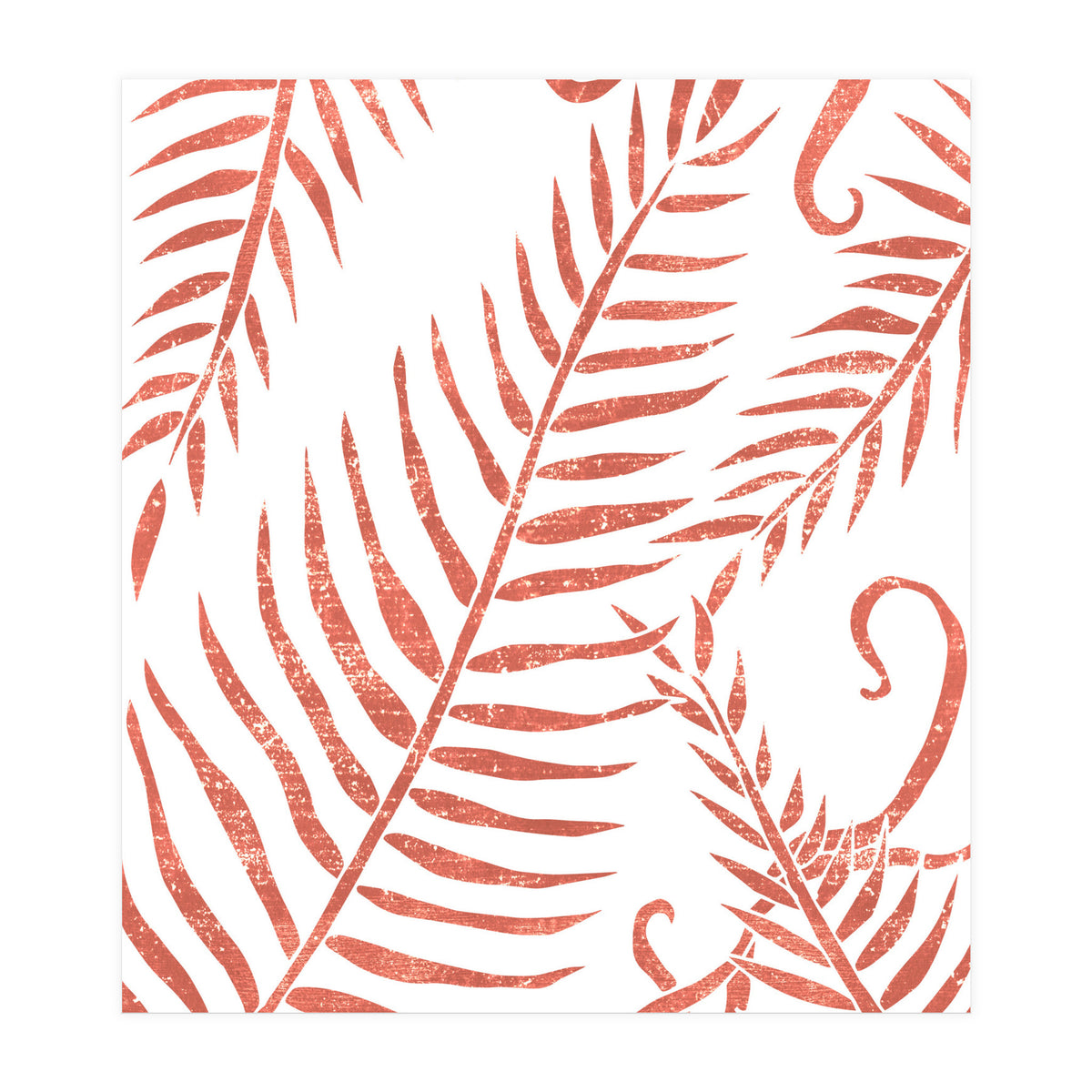 Abstract Terracotta Leaves 2 - Burnt Orange (Print Only)