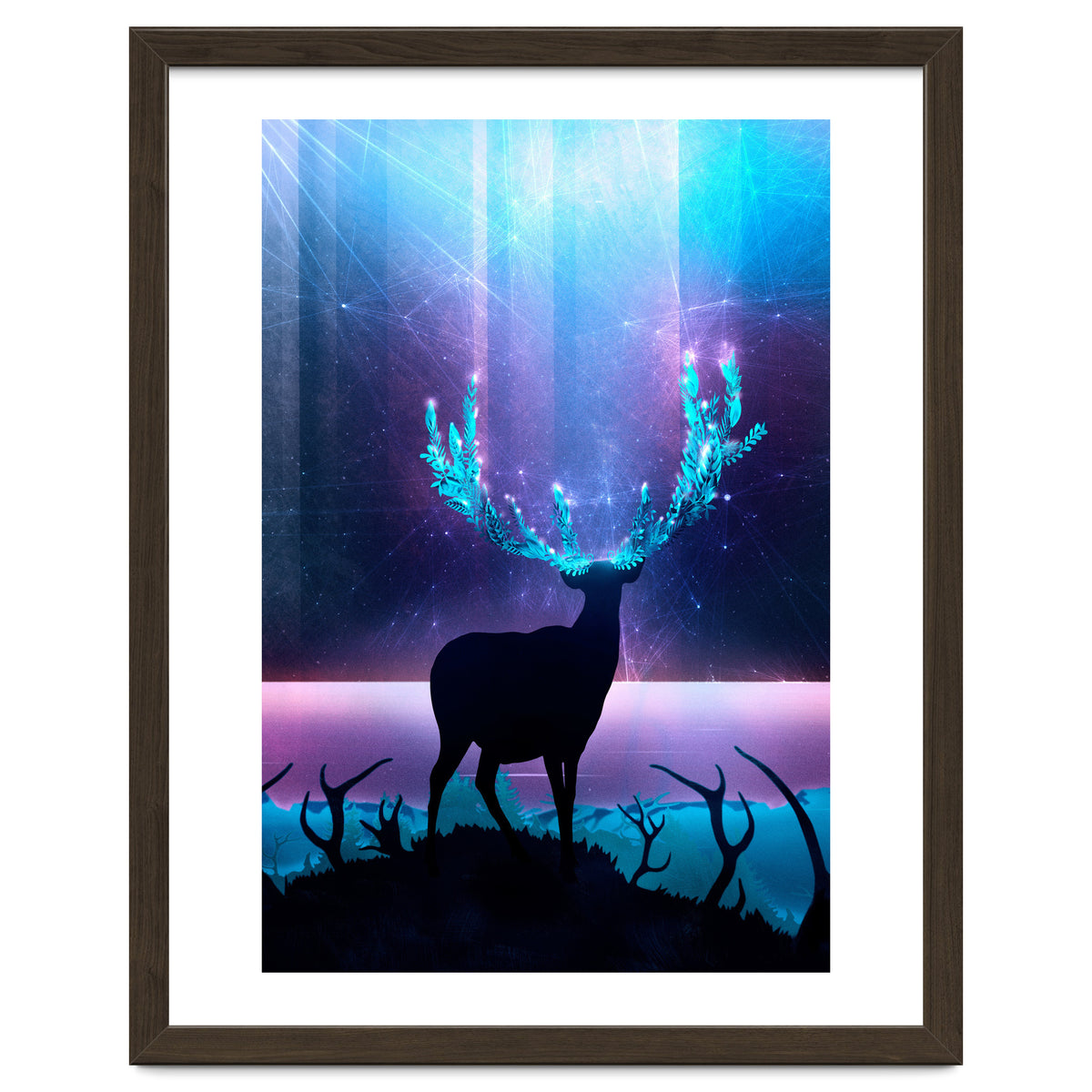 Greenery Deer - Sterling Magenta