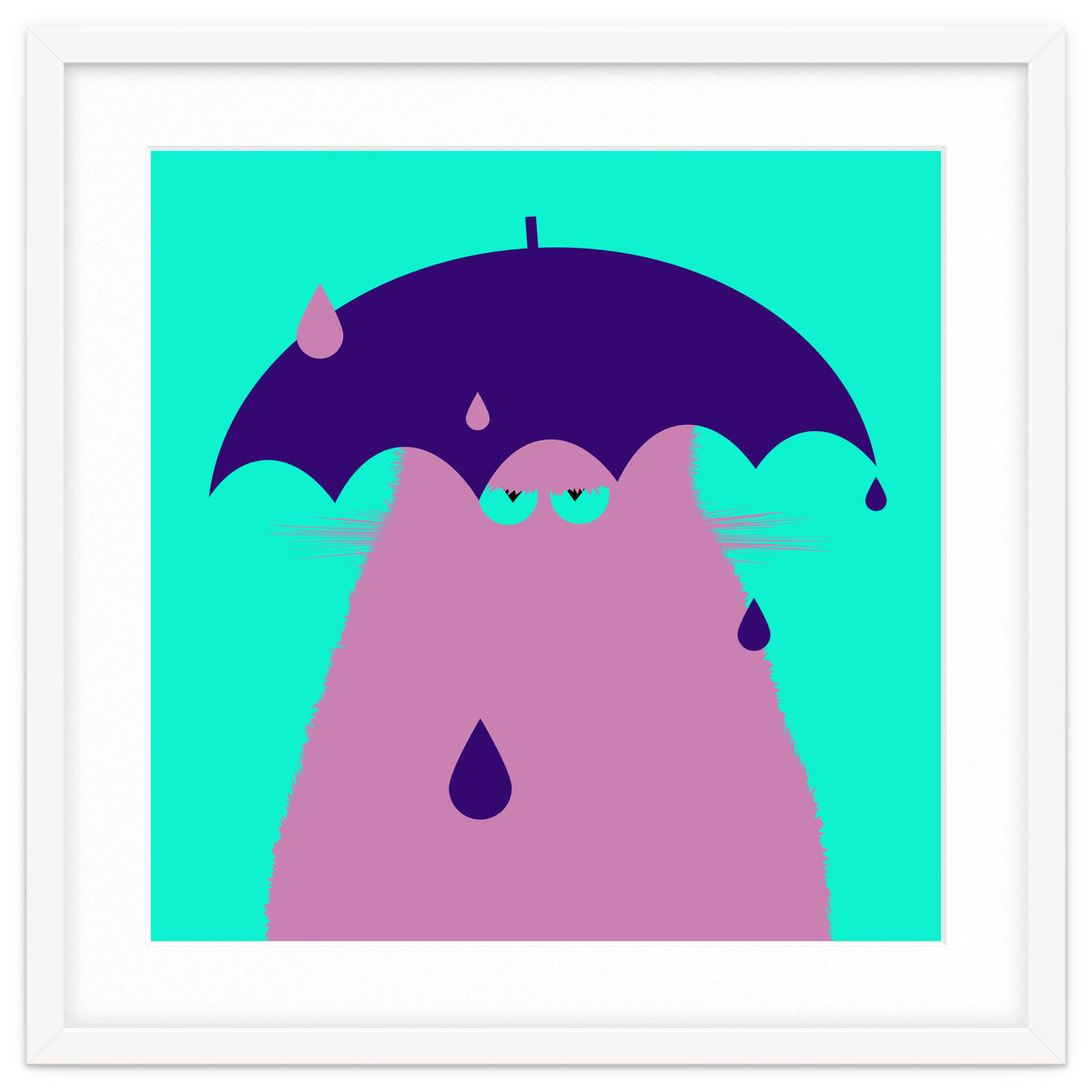 Lilac Cat With Umbrella
