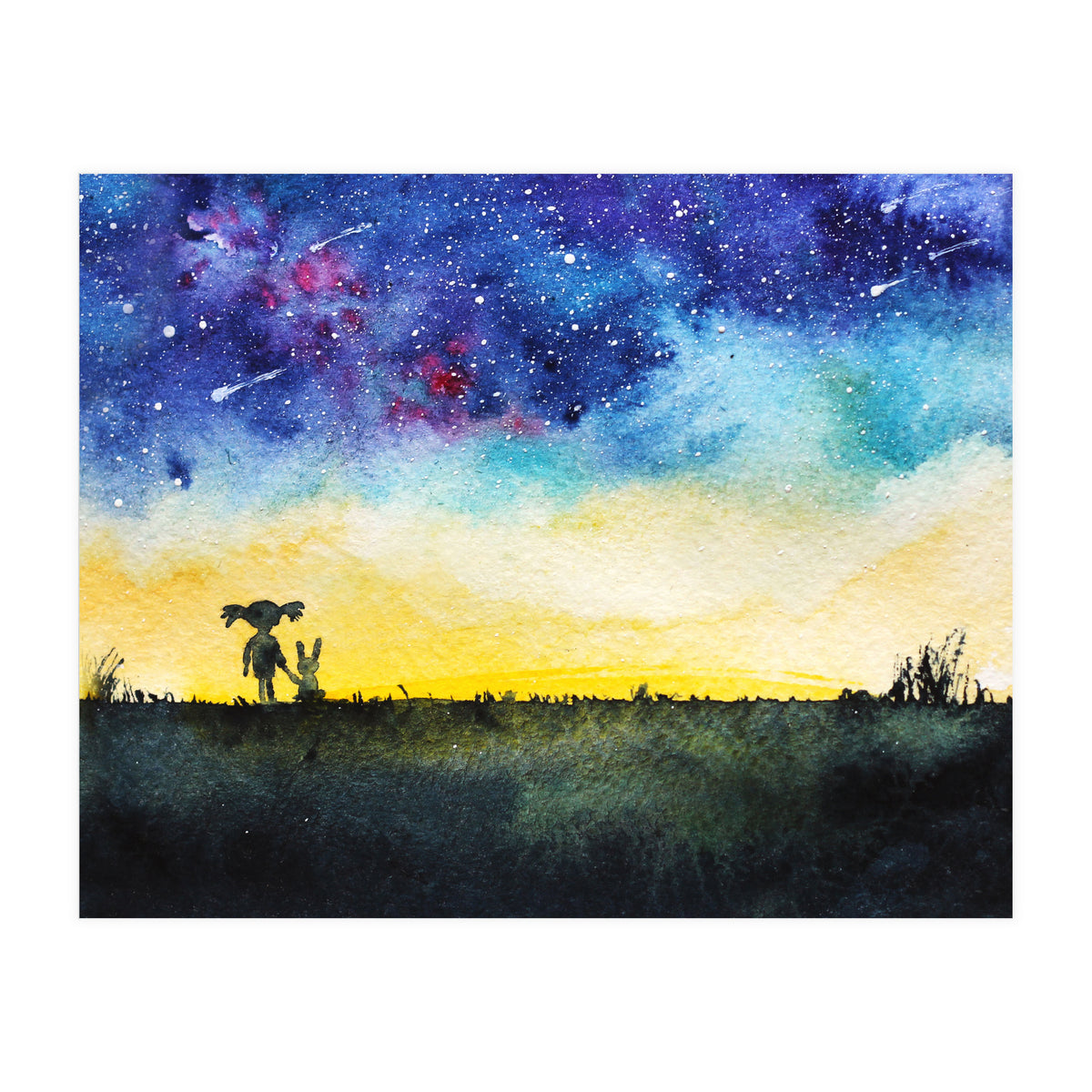 Baby girl's wishes || watercolor for nursery, kids room (Print Only)