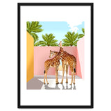 Giraffe Villa | Contemporary Modern Architecture Digital Graphic Art | Wildlife Animals Palm Exotic thumbnail
