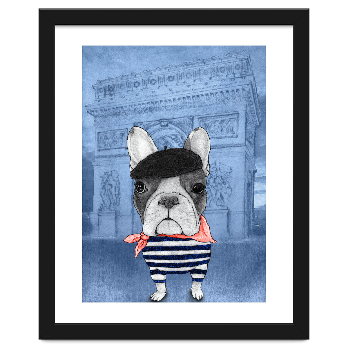 French Bulldog With Arc De Triomphe