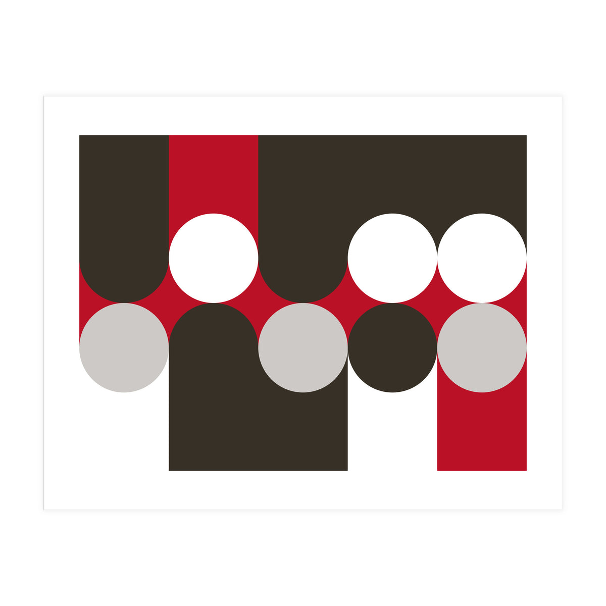 Geometric Shapes No. 33 - brown, red & white (Print Only)