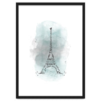 Watercolor Art Eiffel Tower | turquoise