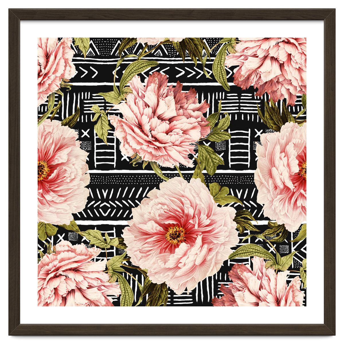 Flowering pink on drawn lines