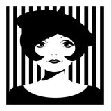 Retro 1960s Young Woman black and white (Print Only) thumbnail