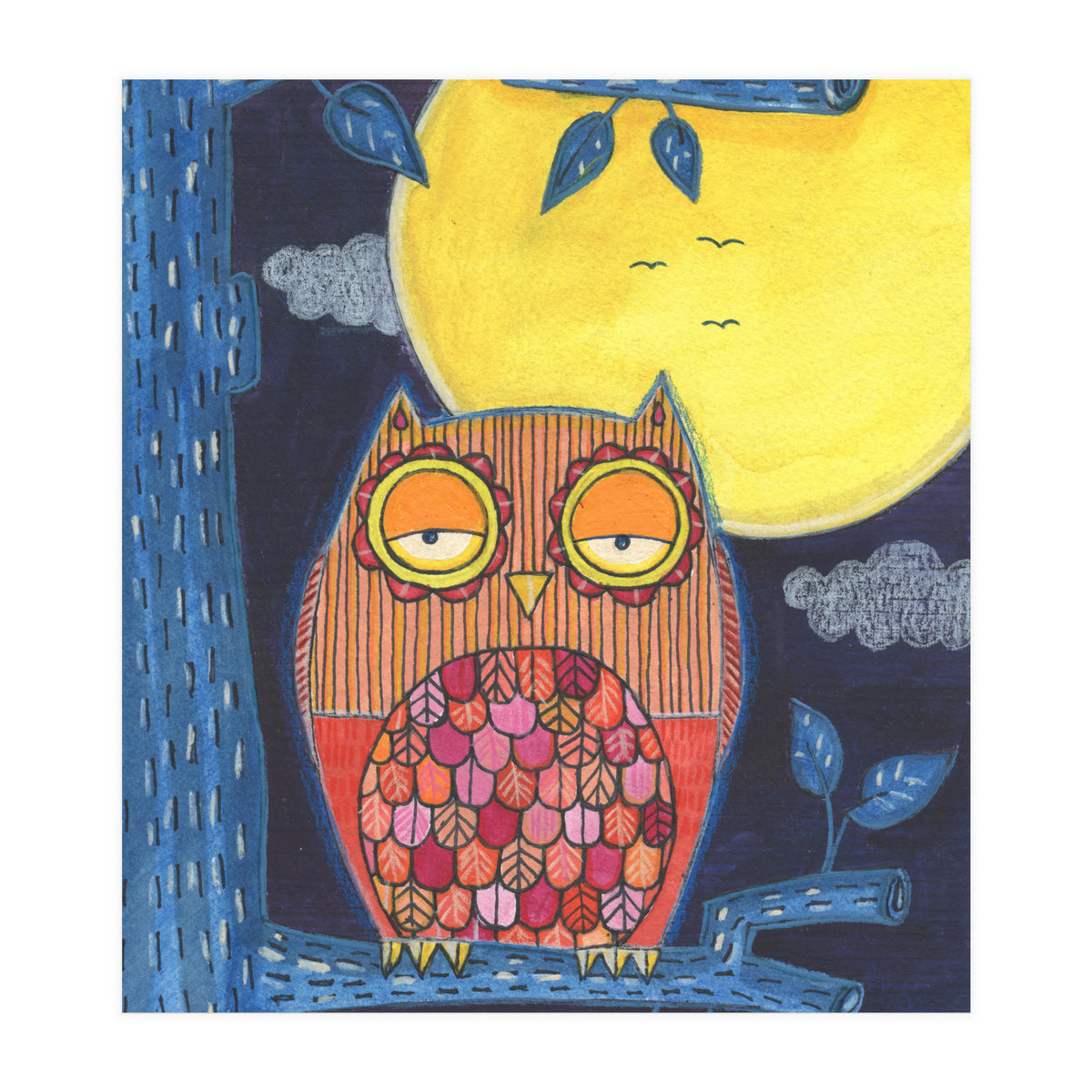 Sleepy Owl (Print Only)