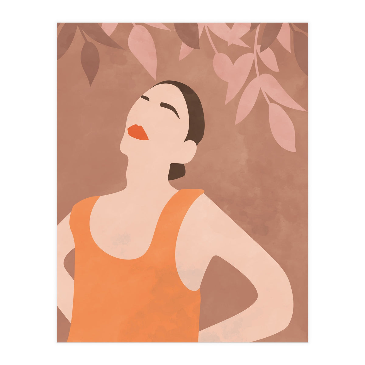 Mid Century Modern Boho Woman (Print Only)