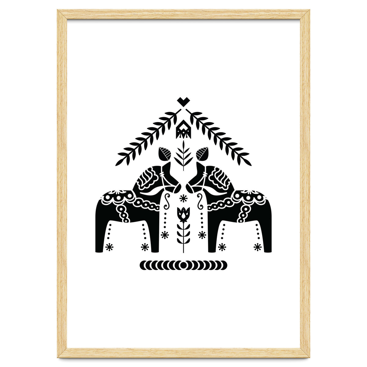 Swedish Dala Horse Folk Pattern