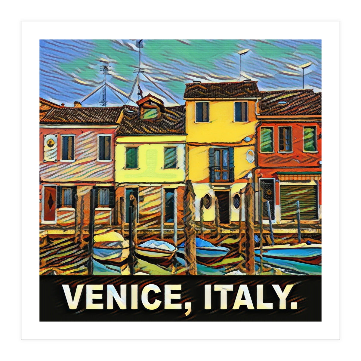 Colorful Venice Homes (Print Only)