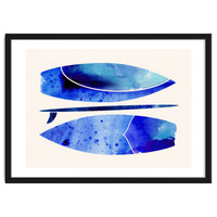 Indigo Surfboard Watercolor