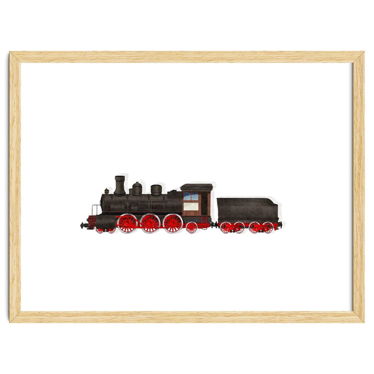 Watercolor Steam Train