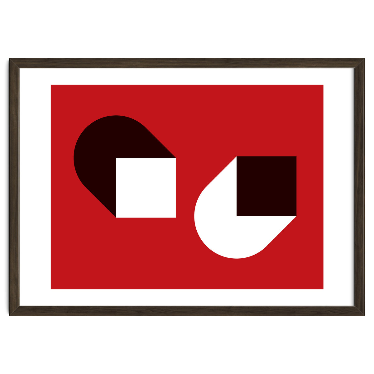 Geometric Shapes No. 38 - red, white & black