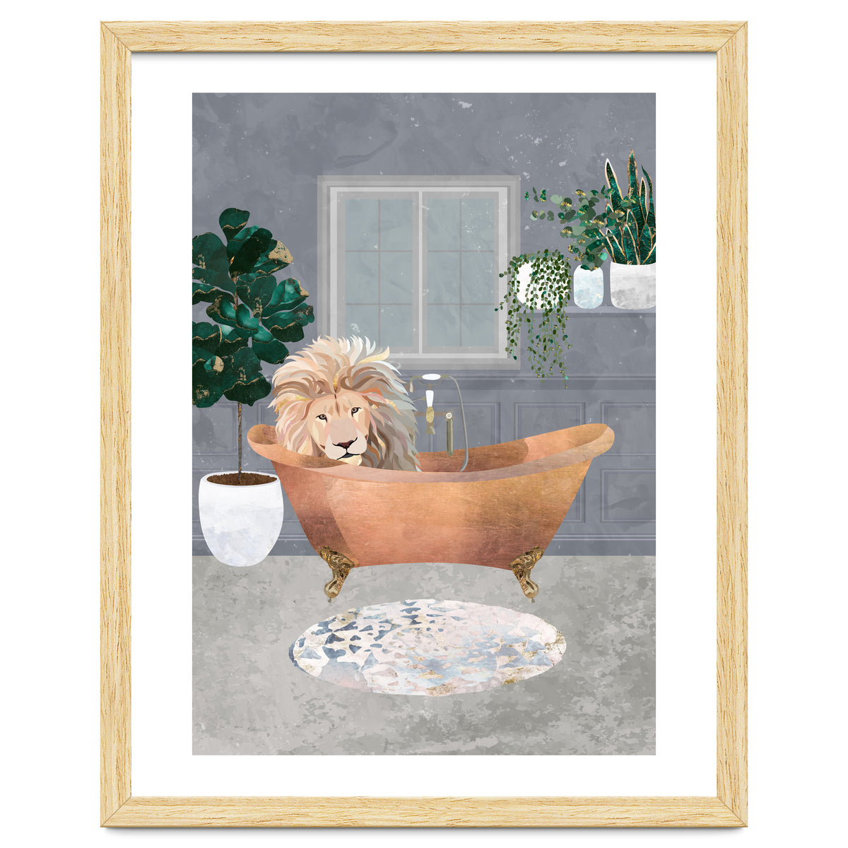 Lux Lion in a copper bath