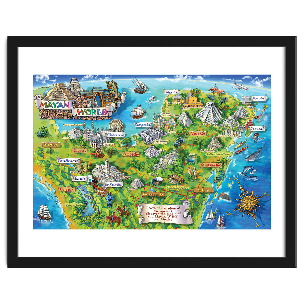 Yucatan Map Illustration