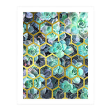 Succulents and Gold Geometric (Print Only) thumbnail