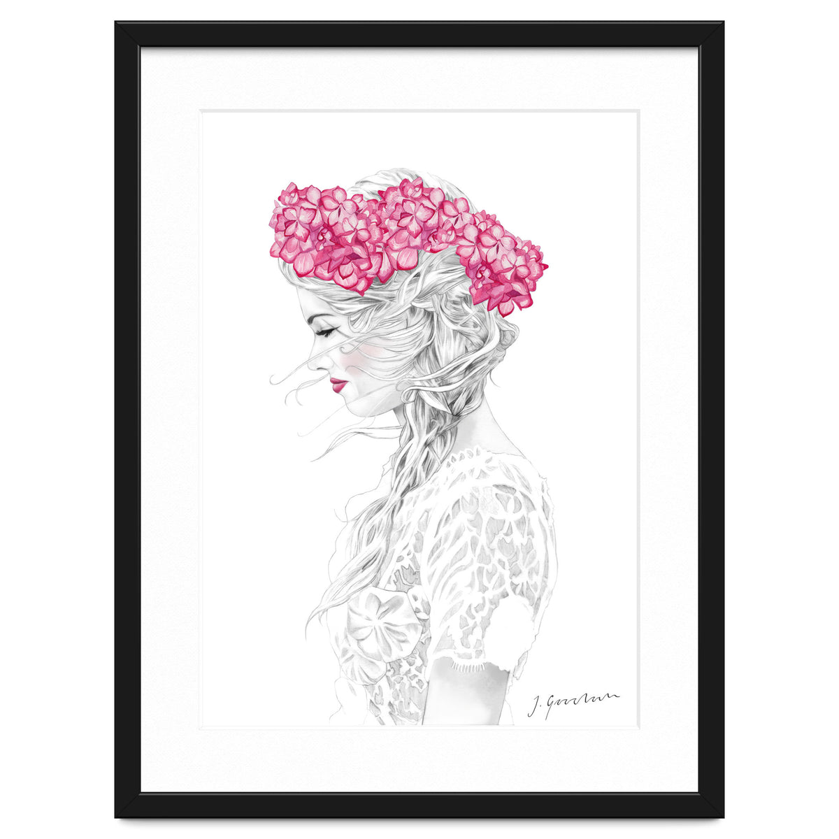 Pink Hydrangea Girl
