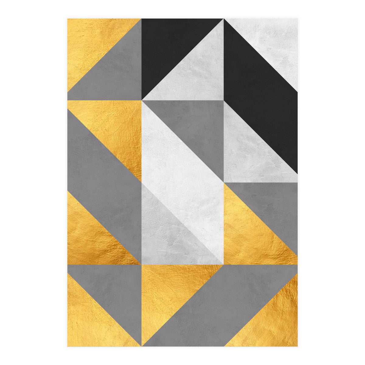 Gray and Gold Composition IV (Print Only)