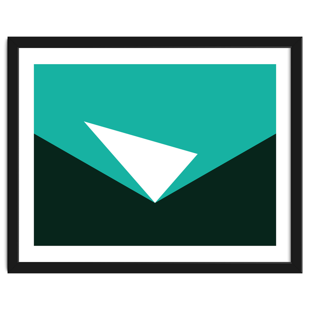 Geometric Shapes No. 57 - turquoise & black