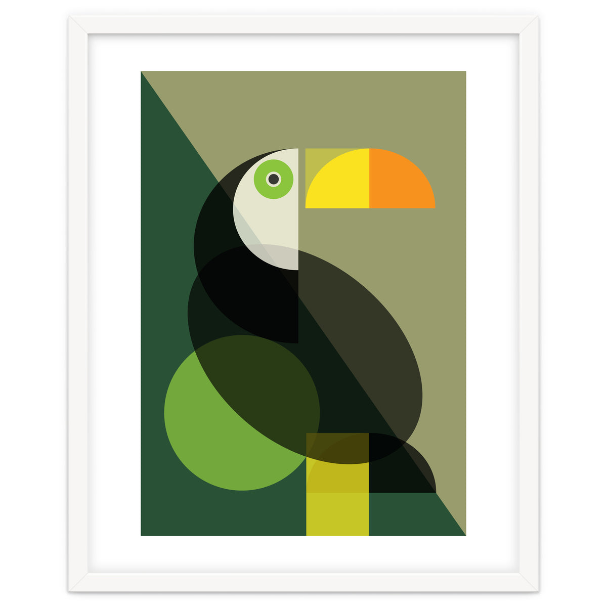Mid Century Geometric Toucan