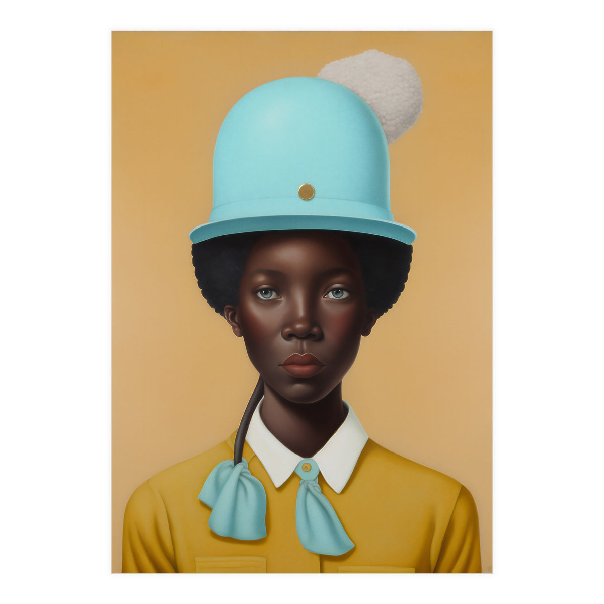 Girl in Hat Portrait Painting (Print Only)