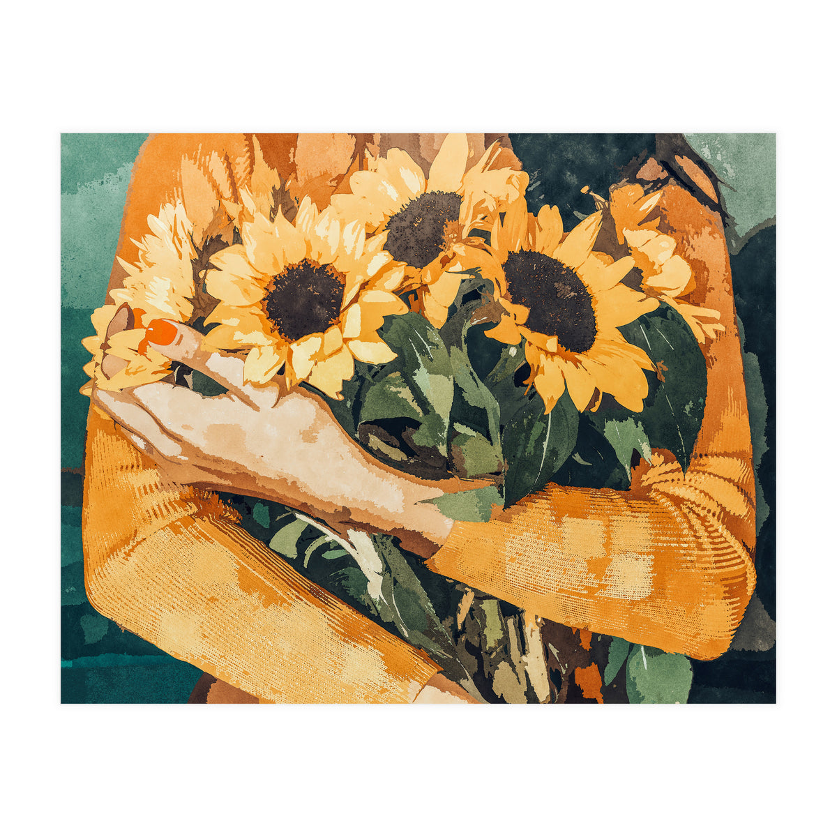 Holding Sunflowers (Print Only)