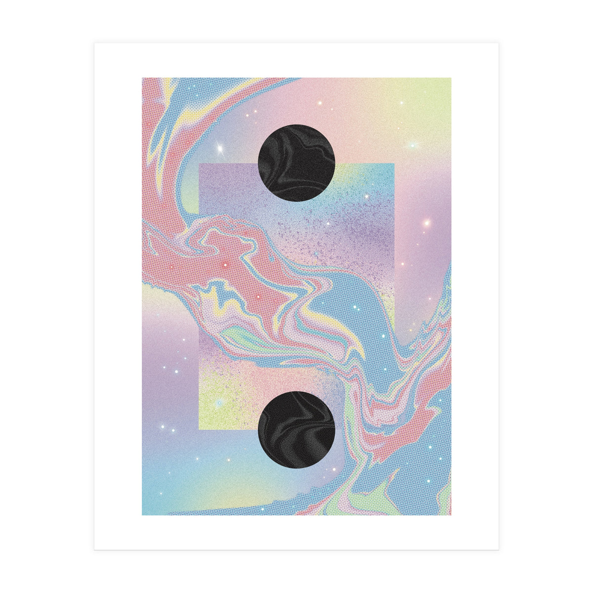 Pink Pastel Space Planet Yin Yang (Print Only)
