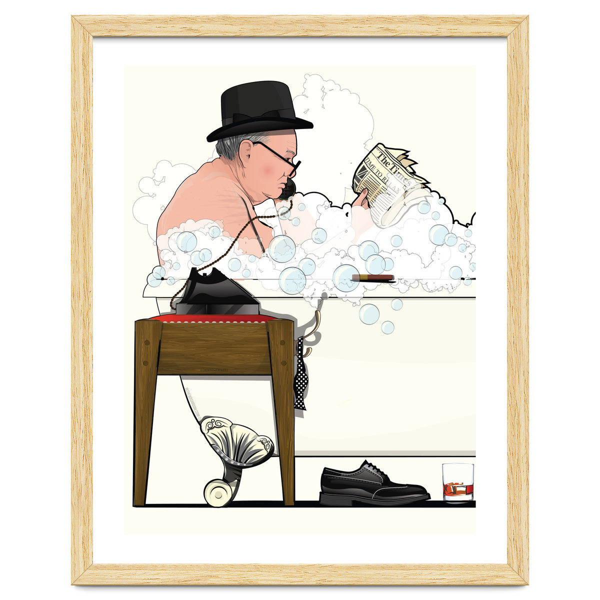 Winston Churchill in Bathtub, Funny Bathroom Humour